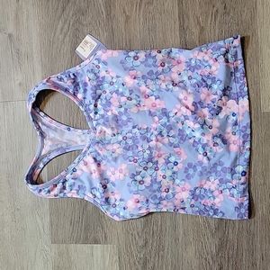 Danskin freestyle floral blue and pink  tank large